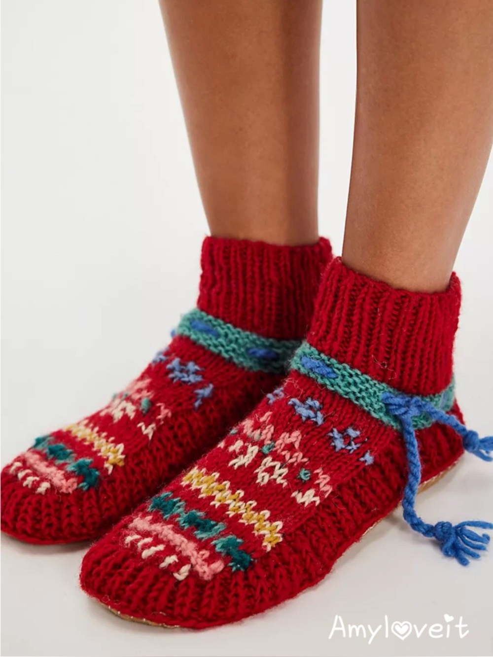 French Knot X Free People Frosty Friends Slipper Socks
